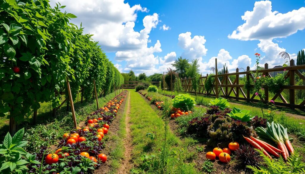 pristine vegetable garden